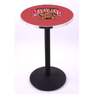  University of Maryland Terps Pub Table With Chrome Edge 