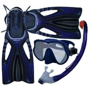  Snorkel Scuba Dive Mask Fins Dry Snorkel Gear Package 