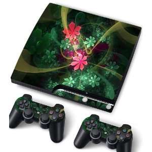   Game Console   Cover Protector Art Decal   Green Floral Electronics