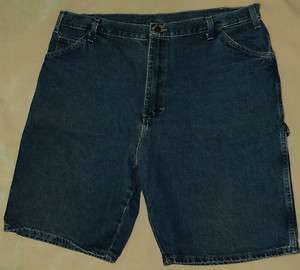 DICKIES BLUE DENIM CARGO SHORTS MENS SIZE 42 RELAXED FIT  