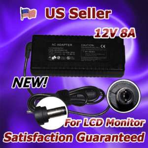 New 12V 8A Adapter Power Supply For LCD Monitor+cord  
