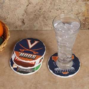  Virginia Cavaliers 4 Pack Round Ceramic Coasters Sports 