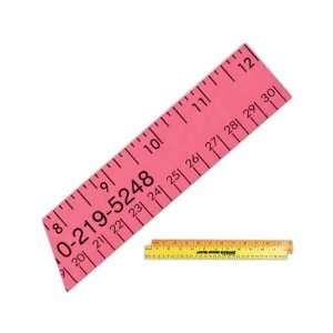  flat wood, 12 ruler with English and metric scale.