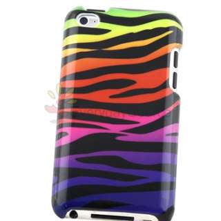 4x Colorful/Black Zebra Clip on Hard Case Cover For iPod Touch 4 4G 