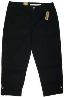 DKNY Jeans Womens Stretch Capris   014 Black NWT  