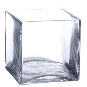  Clear Square Glass Vase   Cube   5 Inch   5 x 5 x 5 