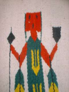Vintage Native American Indian Woven Wool Rug 63x30 Corn Blanket Throw 