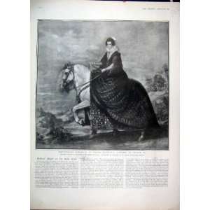  1903 Equestrian Portrait Queen Isabella Consort Philip 