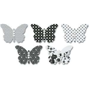  Adhesive Butterfly Embellishments Black Vellum 