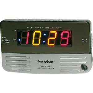    Soundgear Multi Color Digital Alarm Clock Radio Electronics
