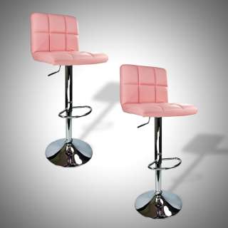 NEW Pink Bar Stools Barstools Modern Adjustable Counter Height 
