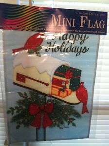 9329FL   Large Flag   Mailbox Cardinals   Christmas and Winter  