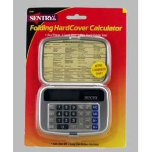 Sentry Folding Calculator with Cover, Silver (CA366 