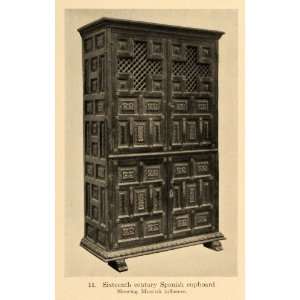  1919 Print Sixteenth Century Spanish Moorish Cupboard 
