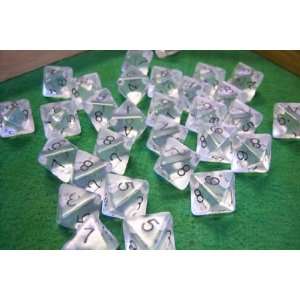  Cheap Transparent 8 Sided Dice with Black Numbers Toys 
