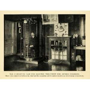  1909 Print DArsonval Electrical Arterio Sclerosis Cure 