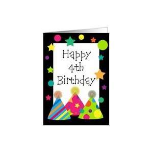 Happy 4th Birthday Party Hats Card Card  Toys & Games  
