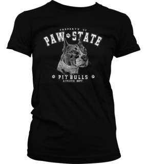 Pit Bulls Dog Paw State Girls Juniors T Shirt Tee  