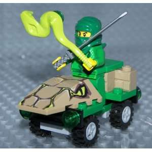  Lego Green Custom Ninjago Ninja Figure with Weapons and 
