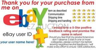 50  SELLER PROFESSIONAL LOOK 5 STAR DSR RATING THANK YOU CARDS FOR 