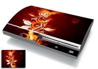 Skins Cover Sticker for Game System PS3 Black Flame  