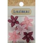 Jolees Laliberi Flowers And Brass Large Open Flower Beads 5/Pkg Pink 