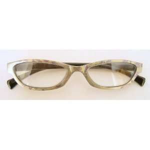 Zoom (C85) Reading Glasses, Light Green Metallic With Design Plastic 