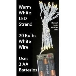   Warm White LED Mini Lights   White Wire 8 Foot Long