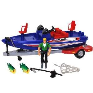 Bass Boat   Blue  Toys & Games  
