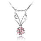 Top Value Jewelry Elegant Pink Crystal Pendant, Angel Wings Women 