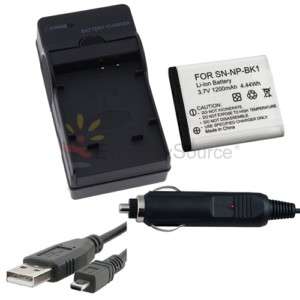 NP BK1 NPBK1 BATTERY+CHARGER+USB FOR SONY DSC W180 W190  