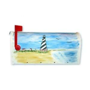  Black and White Lighthouse Mailbox (White) (9H x 6.85W x 