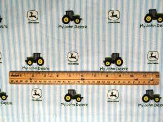   White Ticking Stripe Tractor Baby Nursery Flannel Fabric BTY  