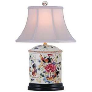  Famille Rose Oval Porcelain Table Lamp