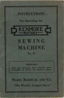 KENMORE 1935 ROTARY SEWING MACHINE INSTRUCTION MANUAL ORIGINAL VGC 