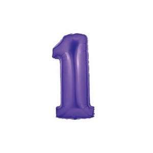  40 Large Number Balloon 1 Purple   Mylar Balloon Foil 