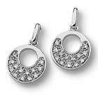 Jewelrydays 14kt White Gold Half Moon Diamond Earrings