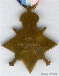 1914 15 Star, Royal Warwickshire Regiment, s9054  
