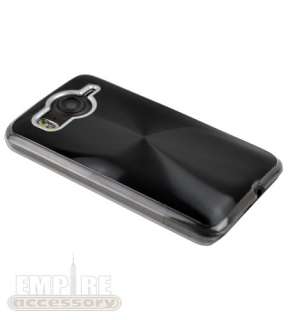 HTC INSPIRE 4G ATT SLIM HARD CD Line Hybrid Wave Case Cover Black NEW 