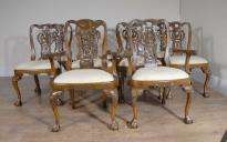 10 Walnut English George II Dining Chairs Chair Set Car  