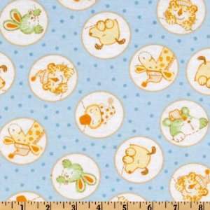  44 Wide Sleepy Time Flannel Circles Blue Fabric By The 