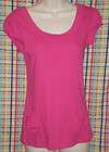 one step up stretch fushia pocketed cap sleeve top sz