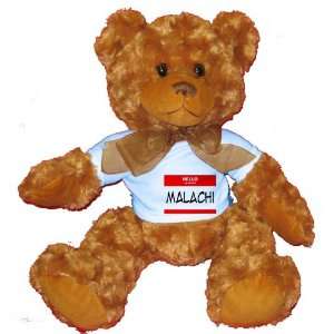  HELLO my name is MALACHI Plush Teddy Bear with BLUE T 