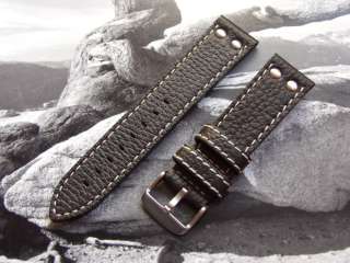   Flieger Type Riveted Calf Leather Vintage Aviator Watch Strap  
