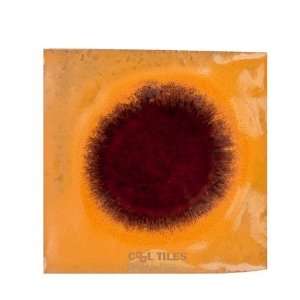 Cosmic spots 2 x 2 ceramic tile in matador red spot/orange cream