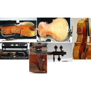   Violin #401 Full Size 4/4 Carved Antique Style Art Violin Musical