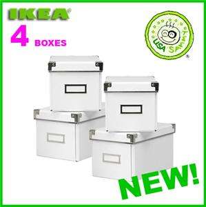 This auction is for 4 brand new IKEA WHITE CD Storage Boxes 