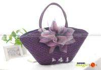 Women Fashion Beach Flower Straw Tote Shoulder Bag #436  