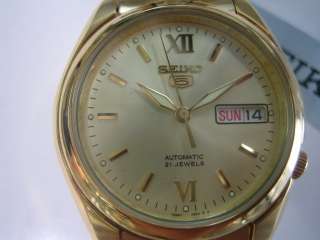   ORIGINAL JAPAN MENS WATCH AUTOMATIC 21JEWELS ALL STAINLESS GOLD TONE