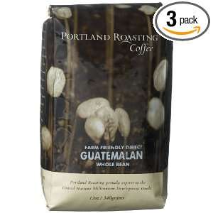 Portland Roasting Co. Guatemalan Whole Bean, 12 Ounce Bags (Pack of 3)